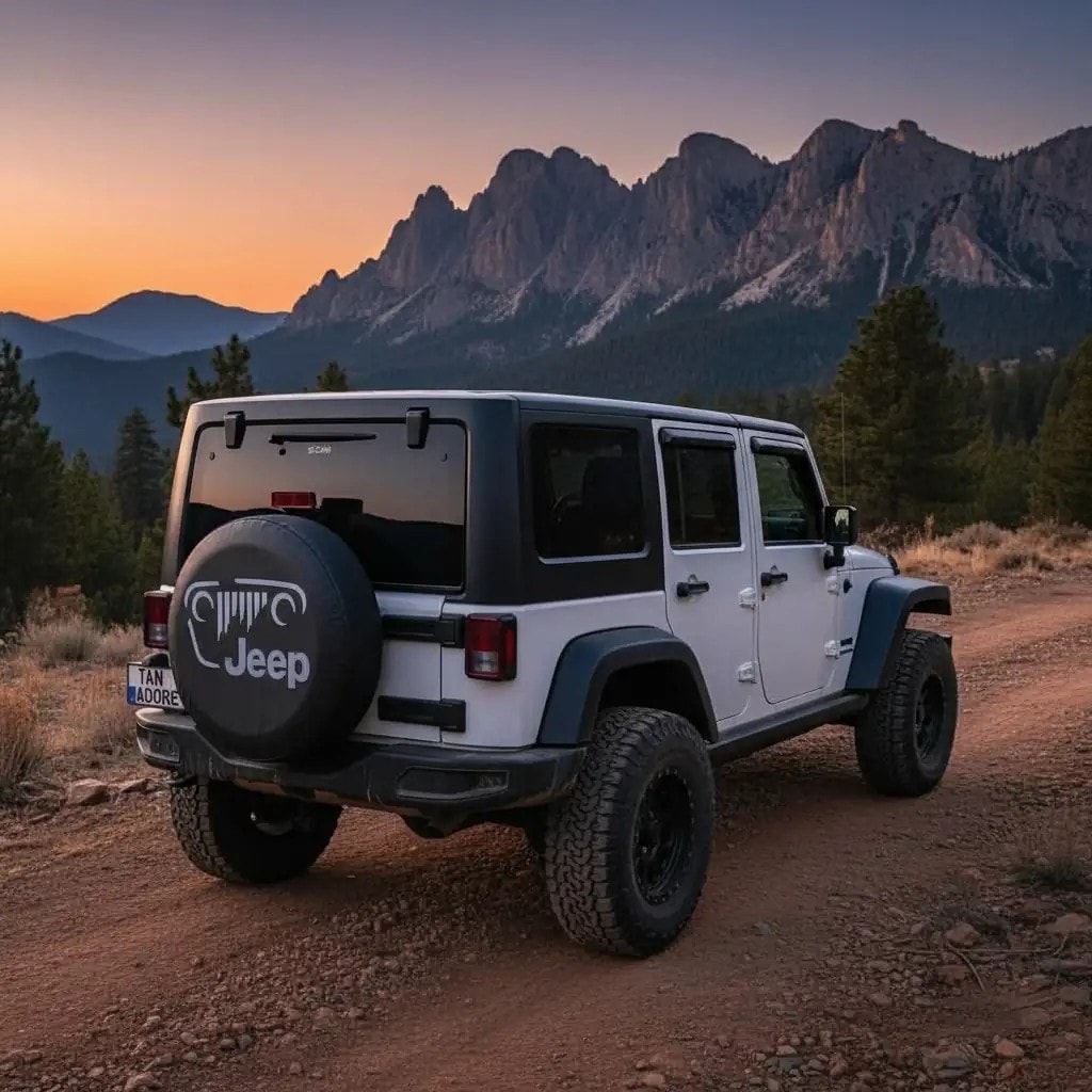 Jeep Grill Printed Spare Wheel Tire Cover